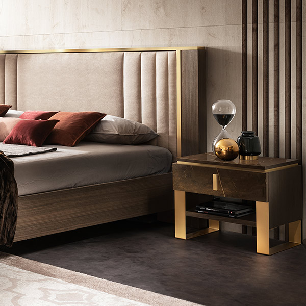 adora interiors essenza bedroom wooden bed and night table