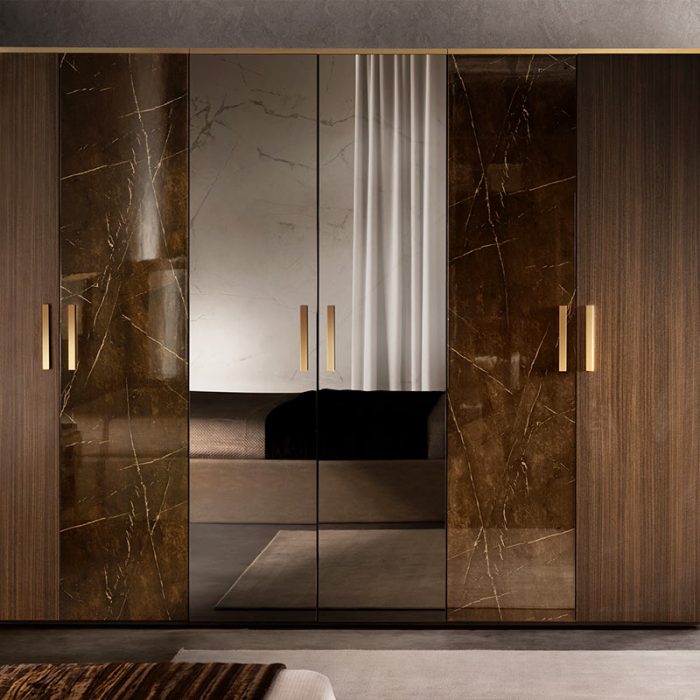 adora interiors essenza bedroom six doors wardrobe glass and wood doors