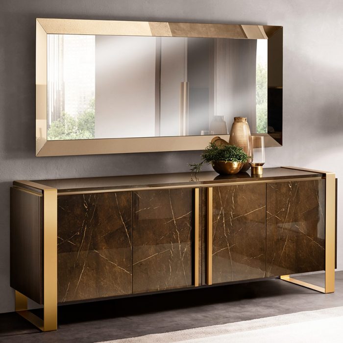 Adora Interiors Essenza Bedroom living large glass Mirror with buffet