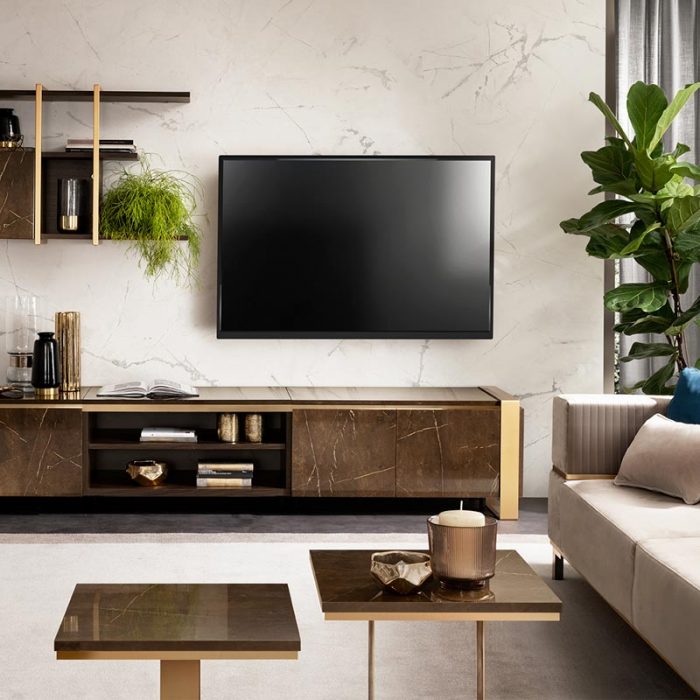 Adora interiors Essenza livingroom tv cabinet with walldisplay