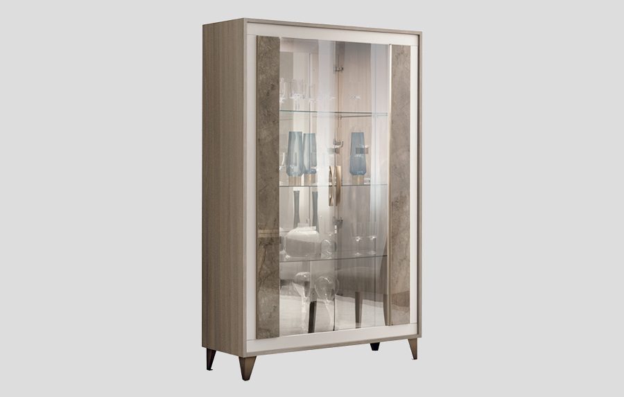 Adora interiors ambra dining room two glass doors cabinet