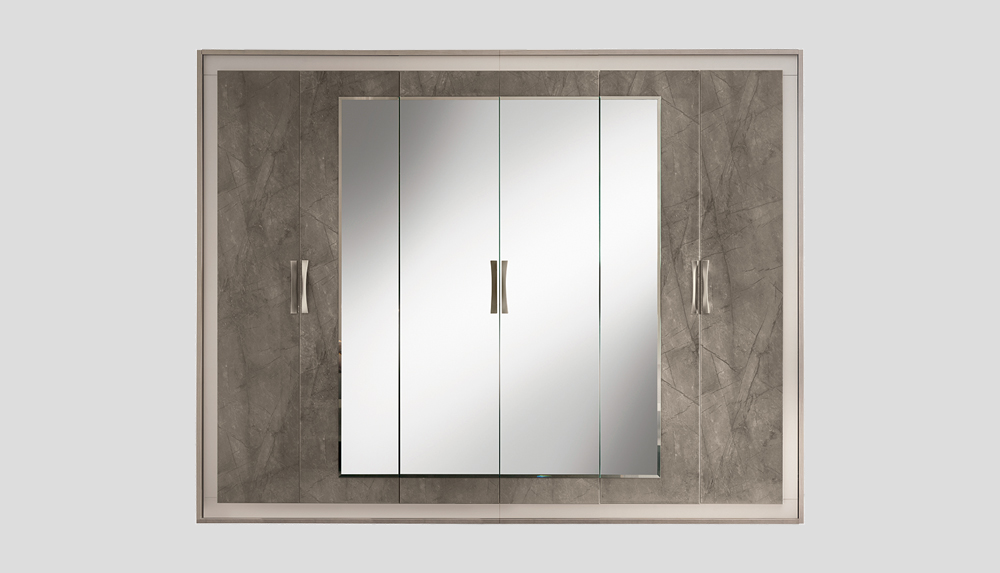 Adora interiors ambra six door bedroom wardrobe wooden and glass doors-details