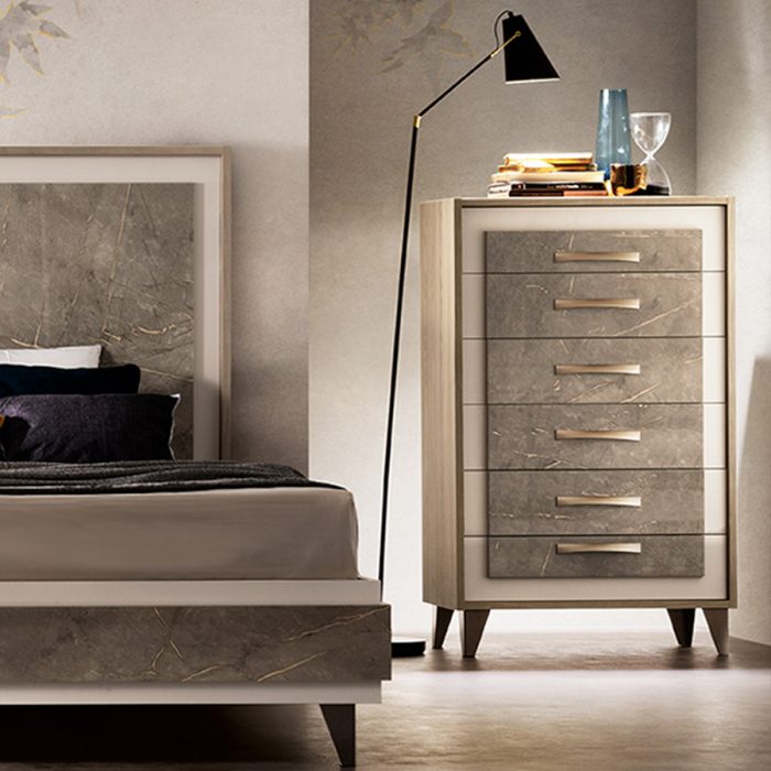 adora interiors ambra bedroom tall chest details seven drawers