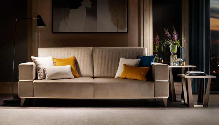 adora interiors ambra living room 3 seats sofa with lamp tables
