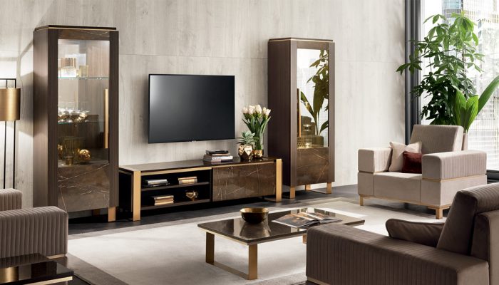 Adora interiors essenza living tv composition with sofas and coffee table