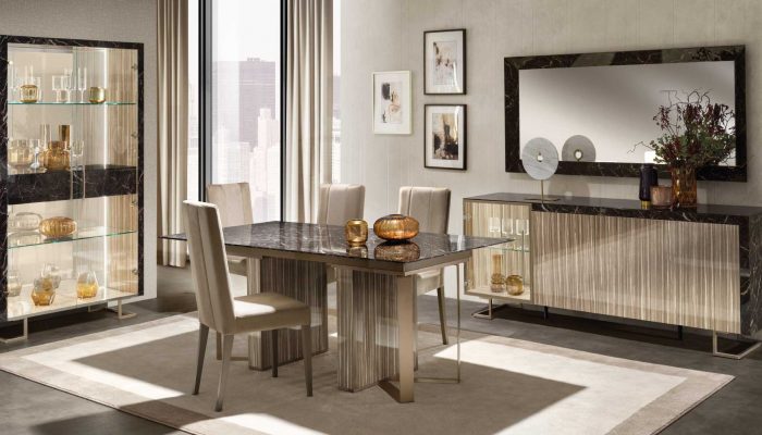 Adora Luce Dark dinig room set with 2 doors glass cabinet Adora Luce Dark dinig room set with 2 doors glass cabinet