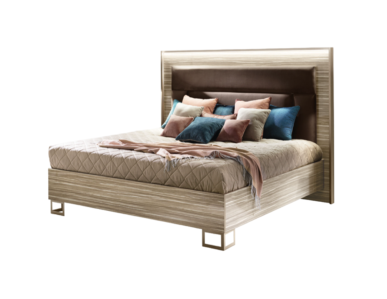 Luce Light Upholstered beds ita/queen/king/twin size + storage box Adora
