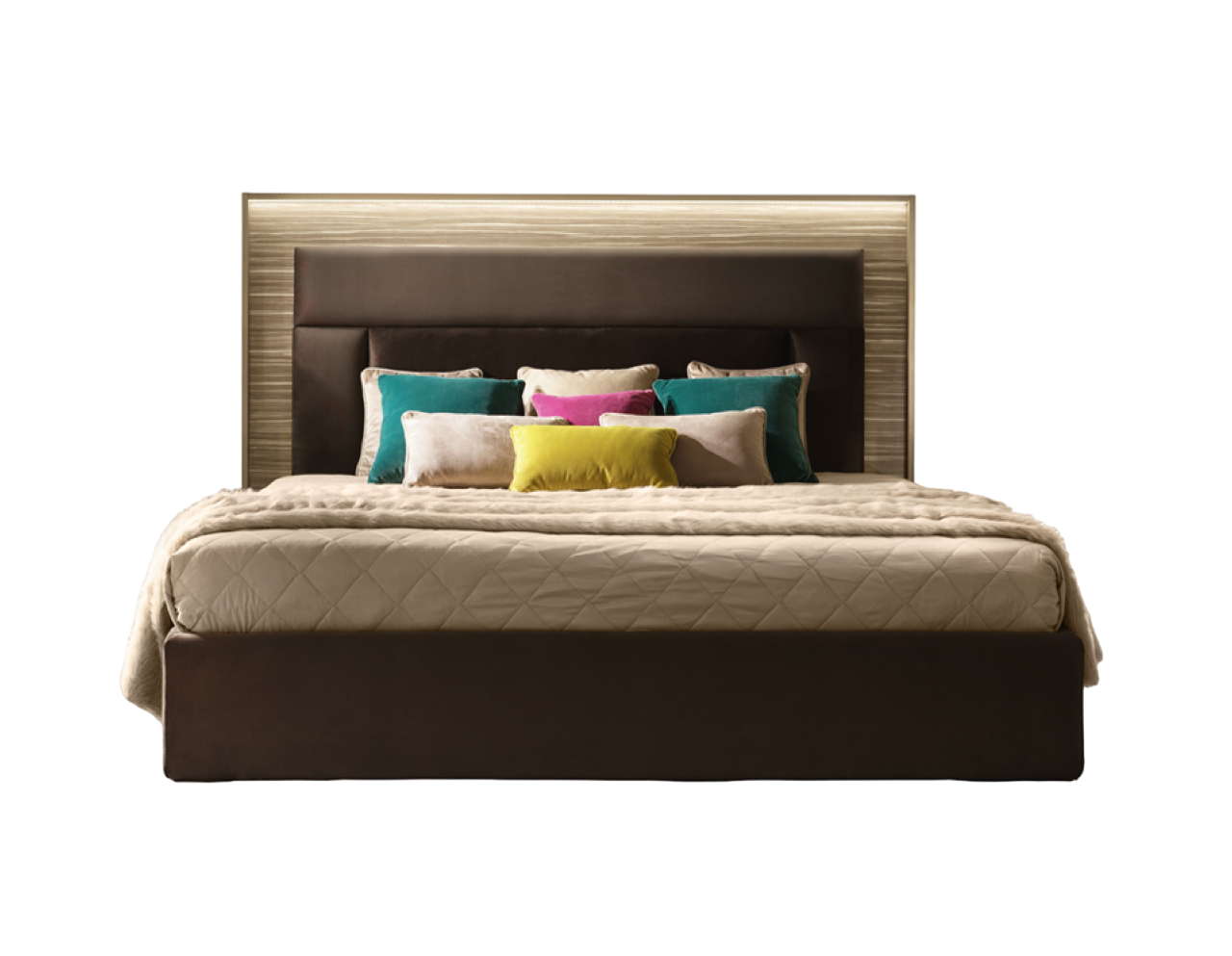 Luce Light Upholstered beds ita/queen/king/twin size + storage box Adora