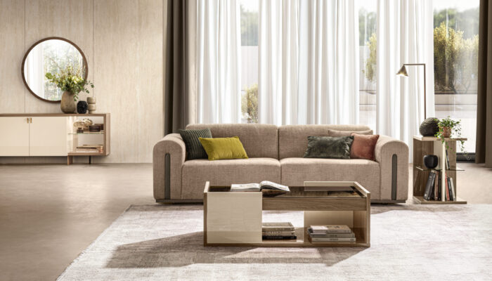 Futura living set with sofa, coffee table and lamp table